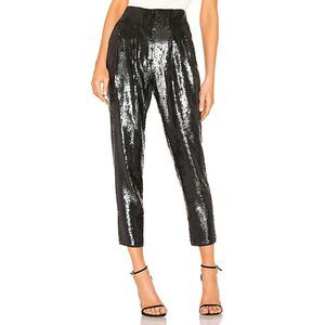 JOIE Womens Black Sequined Straight leg Pants 0